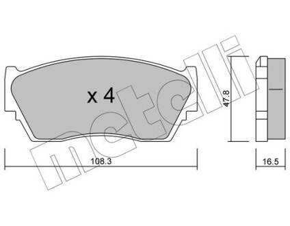 Тормозные колодки (передние) Nissan Sunny II/III 1.4-1.6/2.0D 88-95 Metelli 22-0246-0