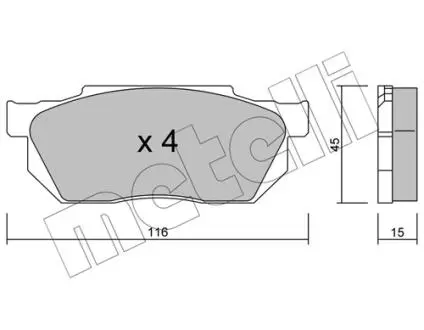 Тормозные колодки, дисковый тормоз.) Metelli 2202470