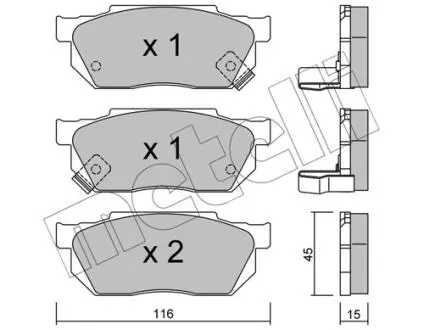 Тормозные колодки, дисковый тормоз.) Metelli 2202471