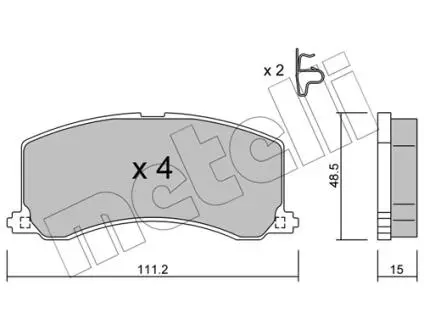 Тормозные колодки, дисковый тормоз.) Metelli 2202480