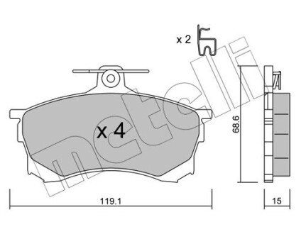 Тормозные колодки, дисковый тормоз.) Metelli 2202500