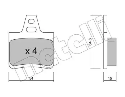 Тормозные колодки, дисковый тормоз.) Metelli 2202850