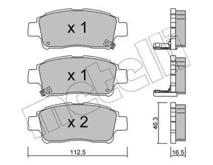 Тормозные колодки, дисковый тормоз.) Metelli 2202920
