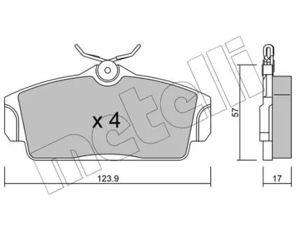 Тормозные колодки (передние) Nissan Almera 00-06/Primera 96-02 Metelli 22-0305-0