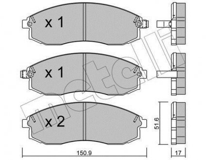 Тормозные колодки (передние) Nissan Maxima 94-00 Metelli 22-0306-0 (фото 1)