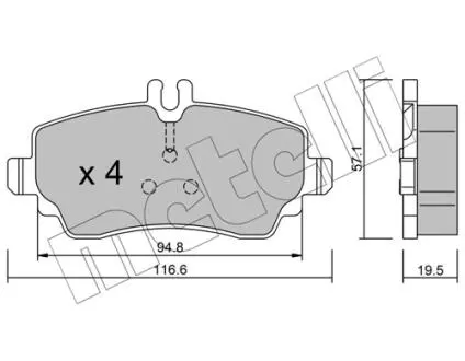 Колодки гальмівні (передні) MB Vaneo (W414) 02-05 Metelli 22-0310-1