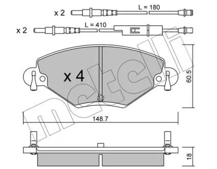 Тормозные колодки (передние) Citroen C5 01- (с датчиком) Metelli 22-0331-0