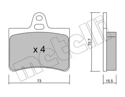 Тормозные колодки (задние) Citroen C5 01- Metelli 22-0333-0