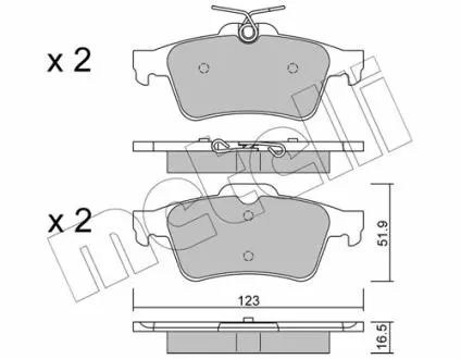 Тормозные колодки (задние) Citroen C5/Ford C-Max 07-/Focus/Connect 04-13/Renault Laguna 07-15/Volvo Metelli 22-0337-1