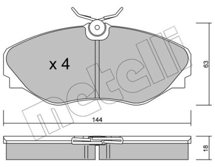 Тормозные колодки, дисковый тормоз.) Metelli 2203380