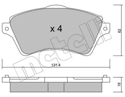 Тормозные колодки (передние) Land Rover Freelander 98-06 Metelli 22-0349-0