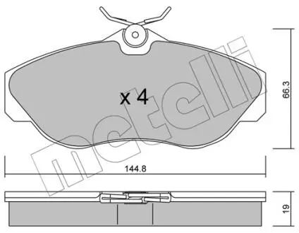 Тормозные колодки, дисковый тормоз.) Metelli 2203500