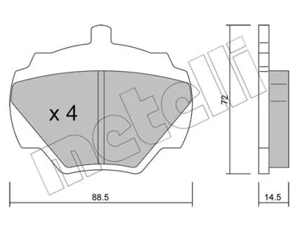 Гальмівні колодки, дискове гальмо (набір) Metelli 2203530