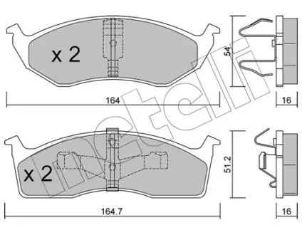 Гальмівні колодки, дискове гальмо (набір) Metelli 2203561