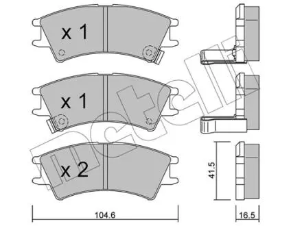 Тормозные колодки, дисковый тормоз.) Metelli 2203610