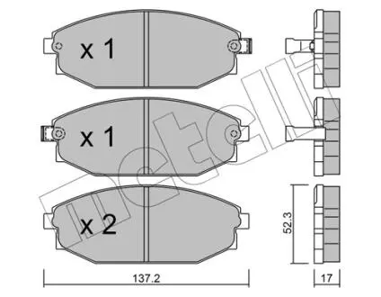 Гальмівні колодки, дискове гальмо (набір) Metelli 2203630