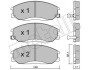 Колодки гальмівні (передні) Hyundai Santa Fe/Trajet 00-12/Ssangyong Actyon/Kyron 05-/Rexton 02- Metelli 22-0364-0 (фото 1)