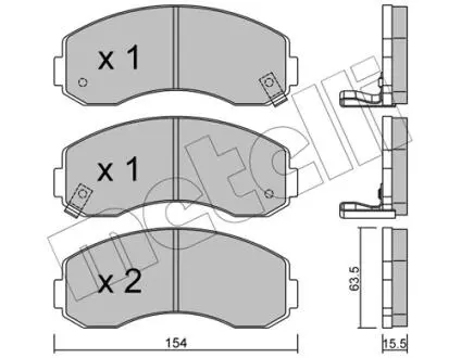 Тормозные колодки, дисковый тормоз.) Metelli 2203770