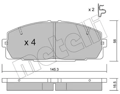 Тормозные колодки (передние) Toyota Hiace III/IV -06 Metelli 22-0434-0