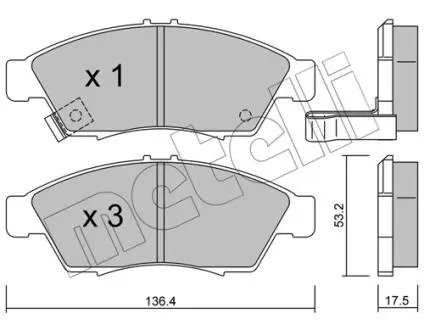 Тормозные колодки, дисковый тормоз.) Metelli 2204370