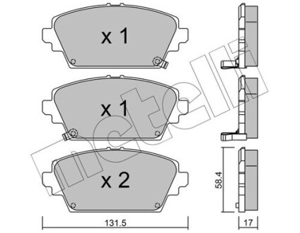 Тормозные колодки, дисковый тормоз.) Metelli 2204641