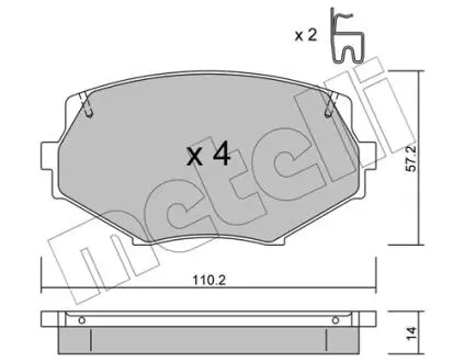 Тормозные колодки, дисковый тормоз.) Metelli 2204720