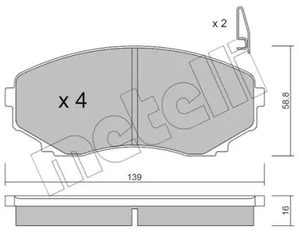 Тормозные колодки, дисковый тормоз.) Metelli 2204770