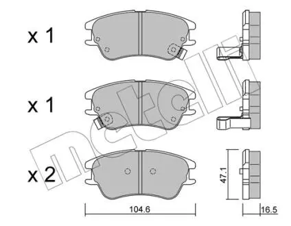 Тормозные колодки, дисковый тормоз.) Metelli 2205020
