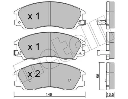 Гальмівні колодки, дискове гальмо (набір) Metelli 2205060