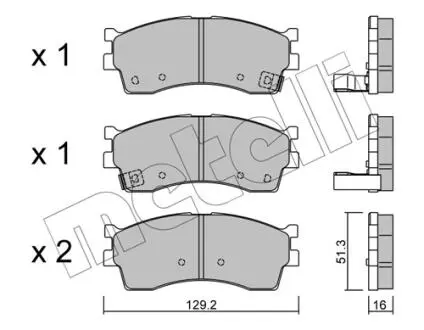 Тормозные колодки (передние) Kia Rio 00-05/Cerato 01-04/Carens 00-/Clarus 96- Metelli 22-0512-0