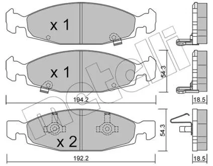 Тормозные колодки (передние) Jeep Grand Cherokee II 99-05 Metelli 22-0525-0
