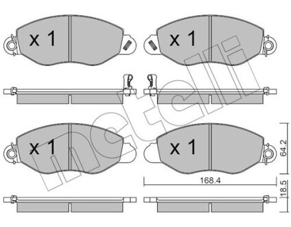 Колодки гальмівні (передні) Ford Transit 00-06 Metelli 22-0536-0