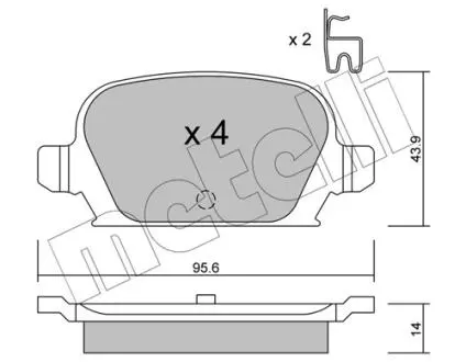 Тормозные колодки, дисковый тормоз.) Metelli 2205410