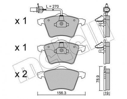 Тормозные колодки, дисковый тормоз.) Metelli 2205500