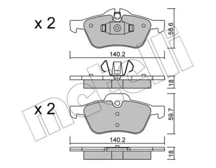 Тормозные колодки (передние) Mini Cooper/One 01-06 Metelli 22-0555-0
