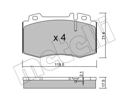 Колодки гальмівні (передні) MB C-class (W203) 02-08/M-class (W163) 98-05/S-class (W220/W221) 98-13 Metelli 22-0563-0