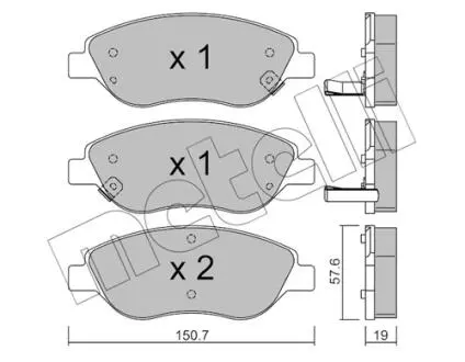 Тормозные колодки (передние) Fiat Tipo 16- Metelli 22-0577-2