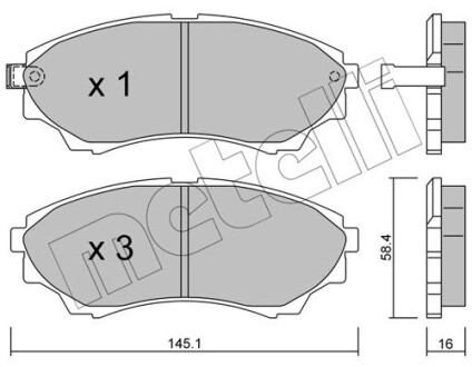 Тормозные колодки, дисковый тормоз.) Metelli 2206100