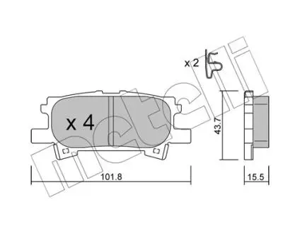 Тормозные колодки (задние) Lexus RX 03-08 Metelli 22-0619-0