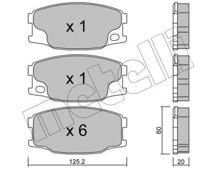 Тормозные колодки, дисковый тормоз.) Metelli 2206220