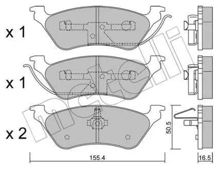 Тормозные колодки (задние) Chrysler Voyager IV 00-08 Metelli 22-0625-0