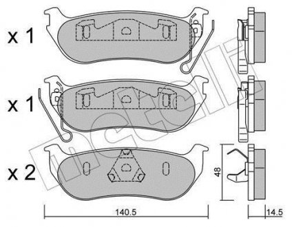 Тормозные колодки, дисковый тормоз.) Metelli 2206270