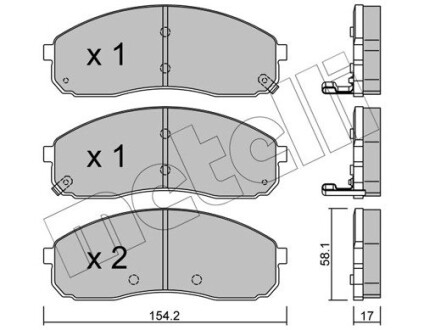 Тормозные колодки, дисковый тормоз.) Metelli 2206310 (фото 1)