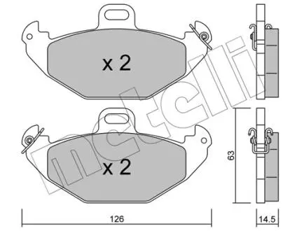 Тормозные колодки, дисковый тормоз.) Metelli 2206340