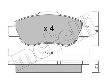 Тормозные колодки, дисковый тормоз.) Metelli 2206380