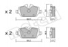 Тормозные колодки (задние) BMW 1 (E81/E82/E87)/3 (E90/E91/E92/E93) 04-13 Metelli 22-0641-0 (фото 1)