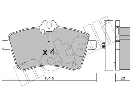 Тормозные колодки (передние) MB A-class (W169)/B-class (W245) 04-12 (Bosch) Metelli 22-0647-0