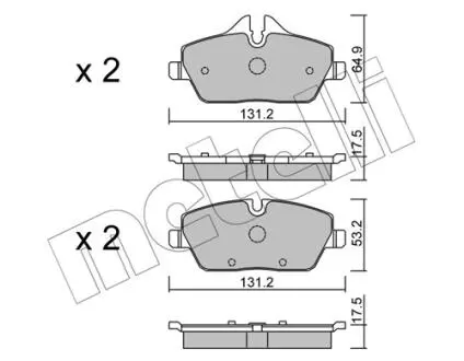 Тормозные колодки (передние) BMW 1 (E81/E82/E87/E88) 04-13/2 (F45) 14-18 Metelli 22-0664-0
