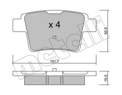 Тормозные колодки (задние) Ford Mondeo III 1.8-2.2 00-07 Metelli 22-0677-0
