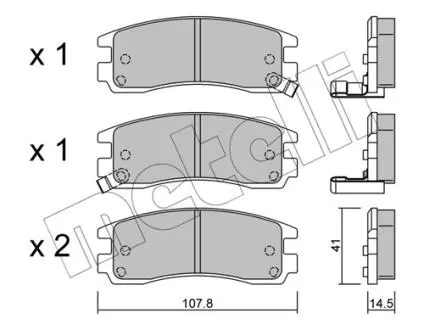 Гальмівні колодки, дискове гальмо (набір) Metelli 2206970